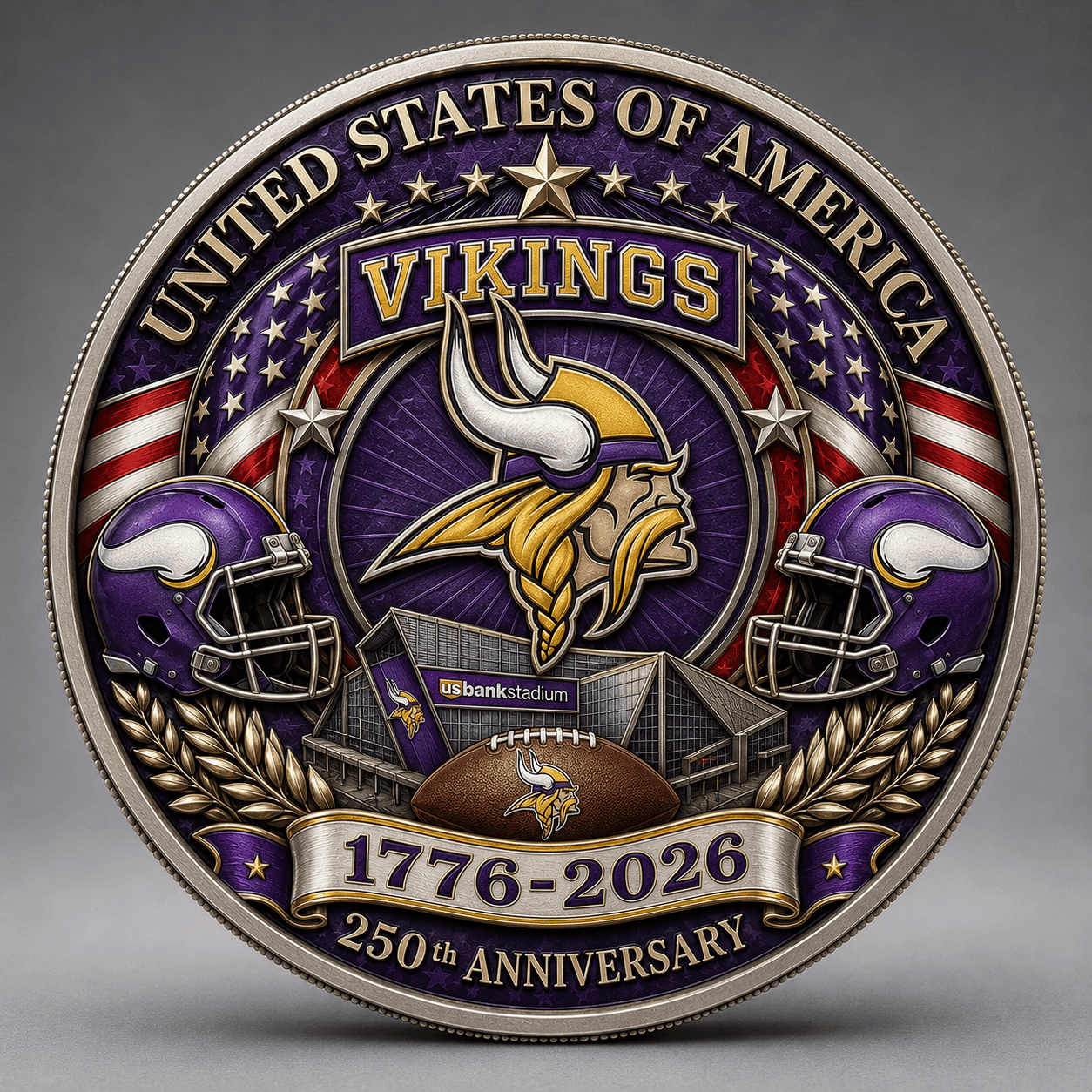 MV Premium NFL 250 Years Of Freedom Commemorative Coin DDT 090626 NTL
