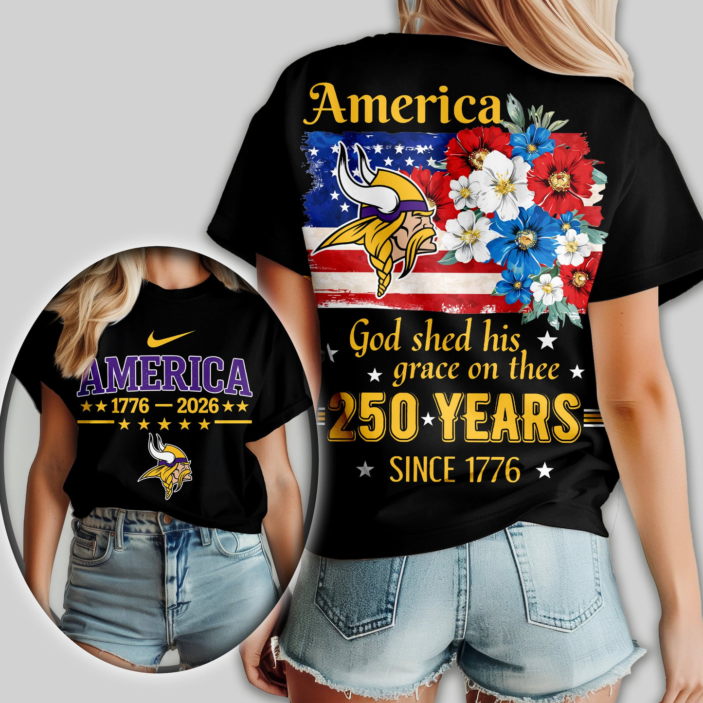 MV Premium NFL America God Shed His Grace On Thee Women Shirt DDT  NTL
