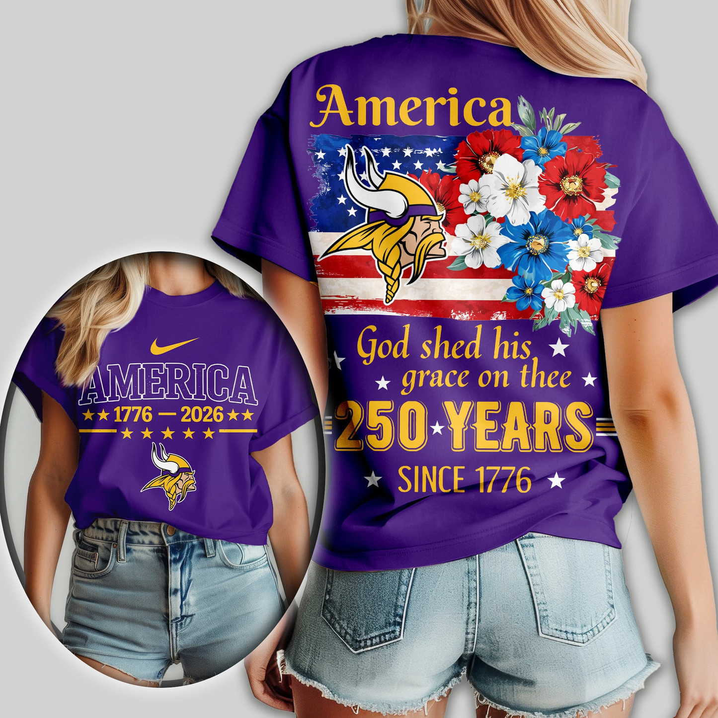 MV Premium NFL America God Shed His Grace On Thee Women Shirt DDT  NTL