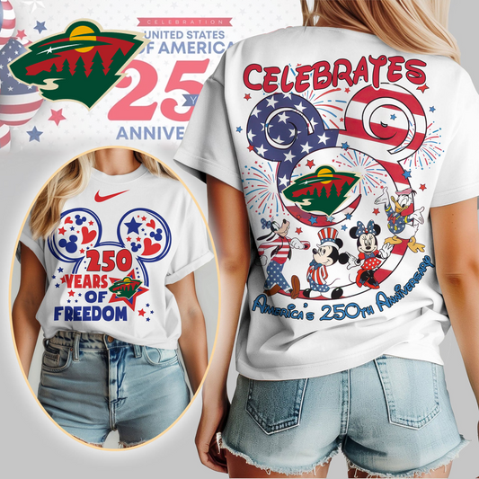 MW Premium NHL Mickey Celebrates America 250th Anniversary Women Shirt DDT CTND