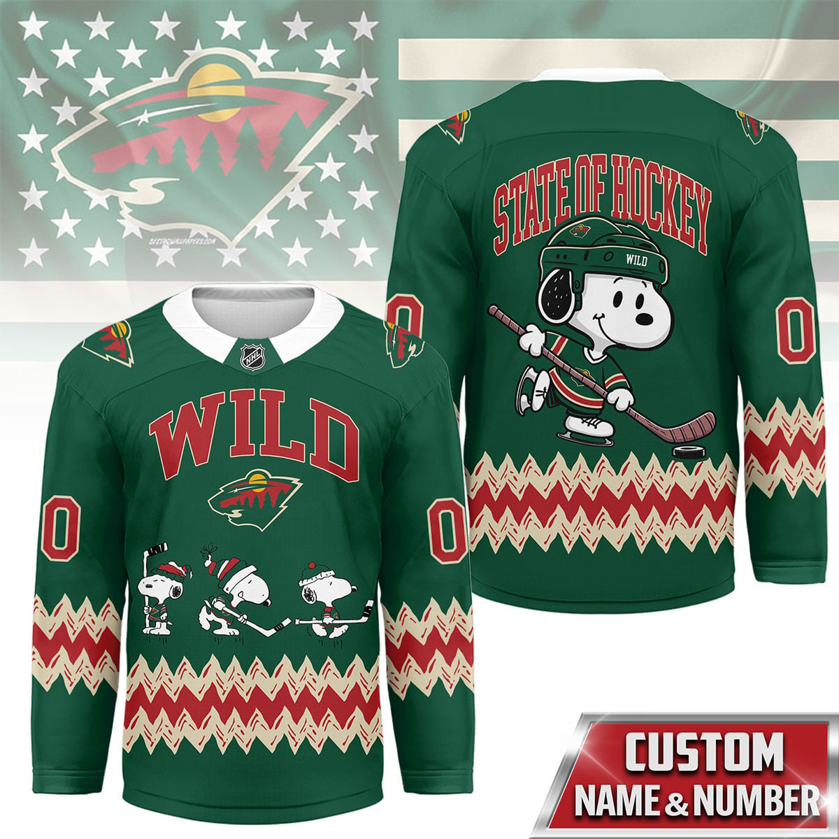 MW Premium NHL Snoopy Personalized Hockey Jersey DDT CTND