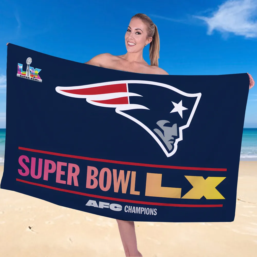 NE 3D AFC Champions Rectangle Beach Towel V3 DatND DVT