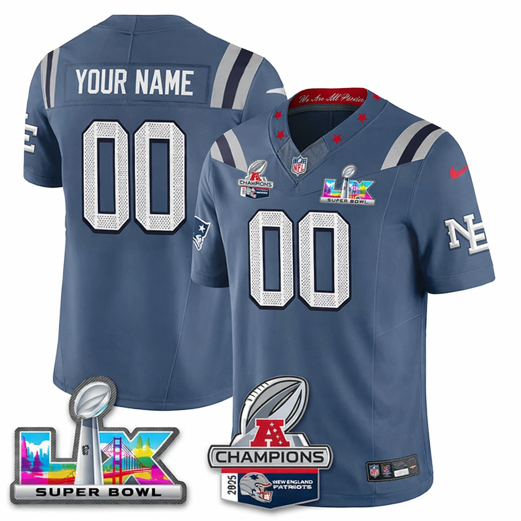 NE AFC Champs & S.B LX Patch Gold Vapor Jersey DDT  NTL