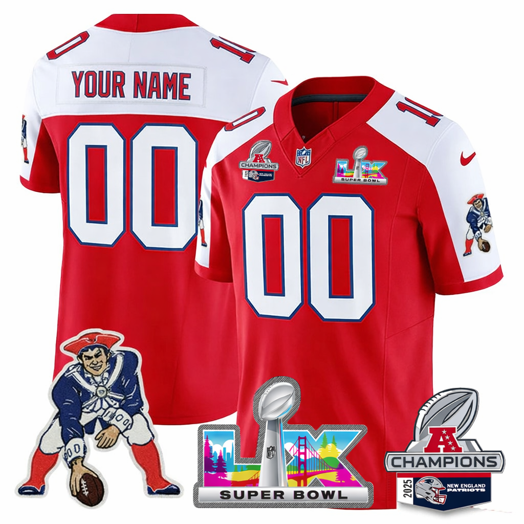 NE AFC Champs & S.B LX Patch Gold Vapor Jersey DDT  NTL