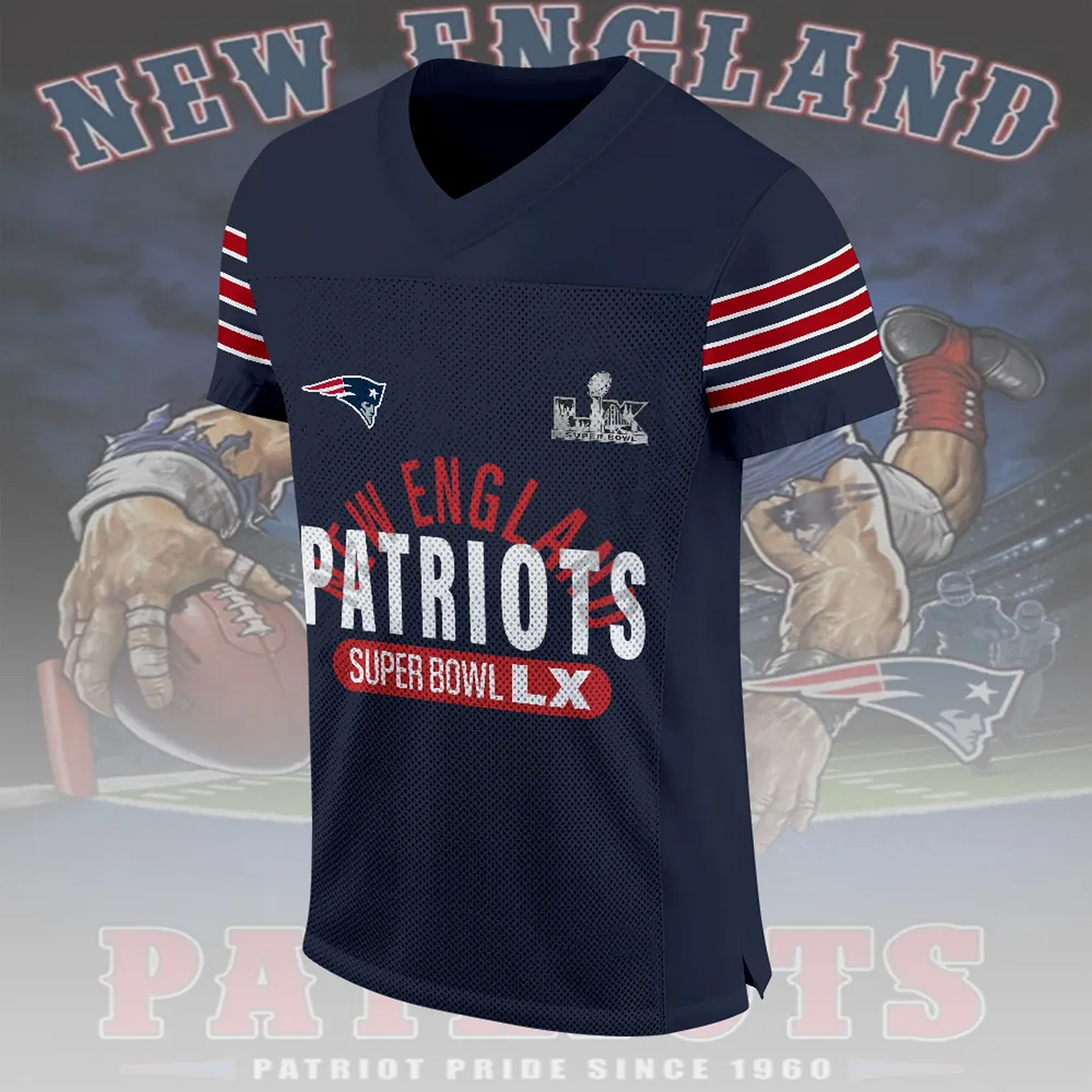 NE x NFL 2025 AFC Champions 3D Football Jersey V2DatND DVT