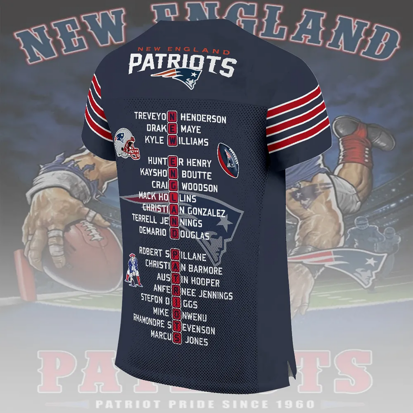 NE x NFL 2025 AFC Champions 3D Football Jersey V2DatND DVT