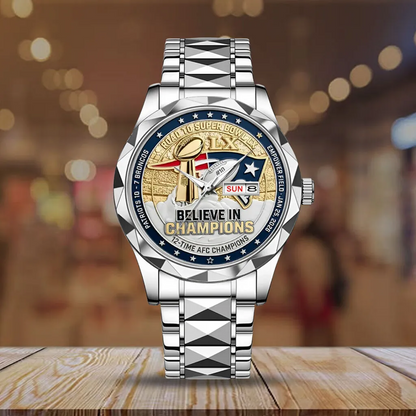 NE x NFL AFC Champions 2026 Alloy Luxury Quartz Watch V1DatND DVT