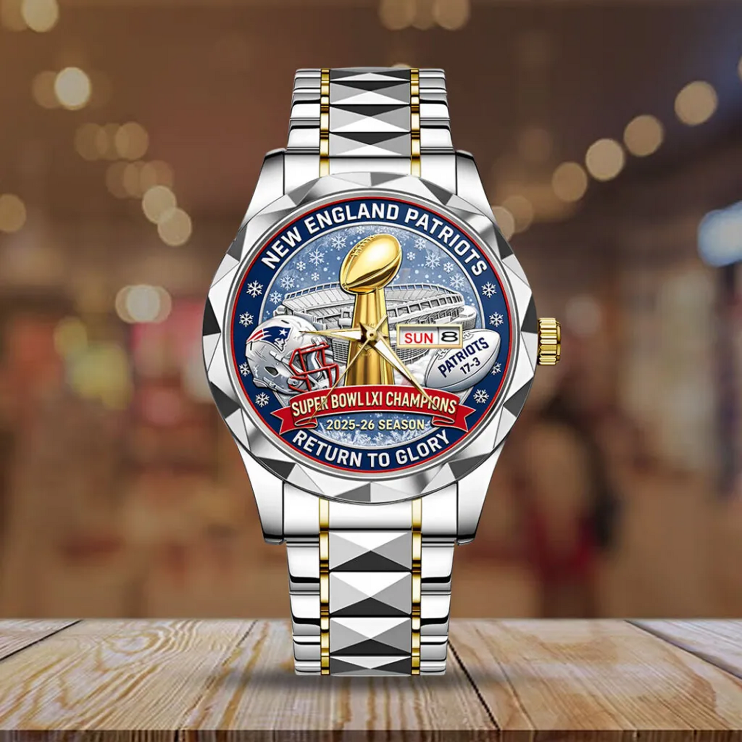 NE x NFL AFC Champions 2026 Alloy Luxury Quartz Watch V2DatND DVT