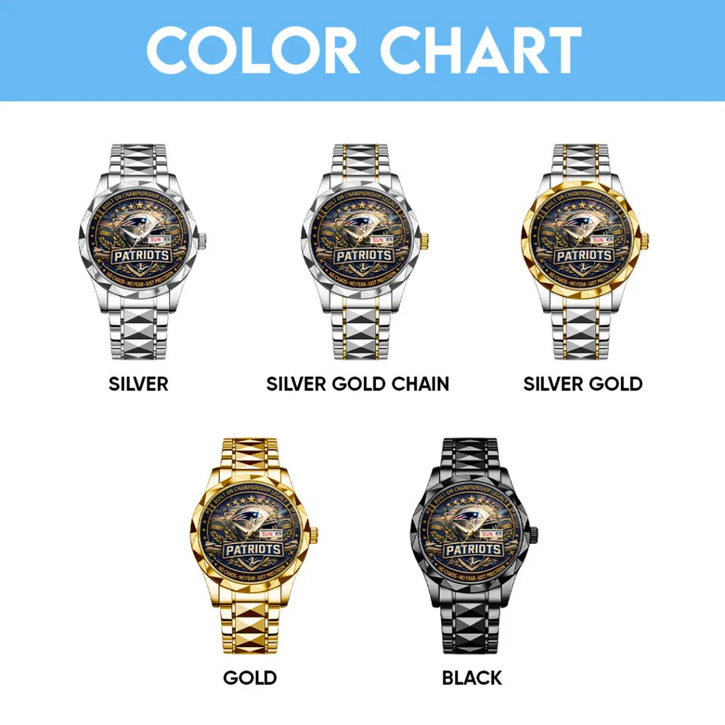 NE x NFL AFC Champions 2026 Alloy Luxury Quartz Watch V3DatND DVT