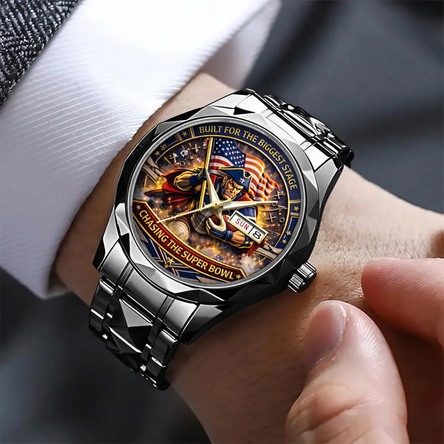NE x NFL AFC Champions 2026 Alloy Luxury Quartz Watch V4DatND DVT