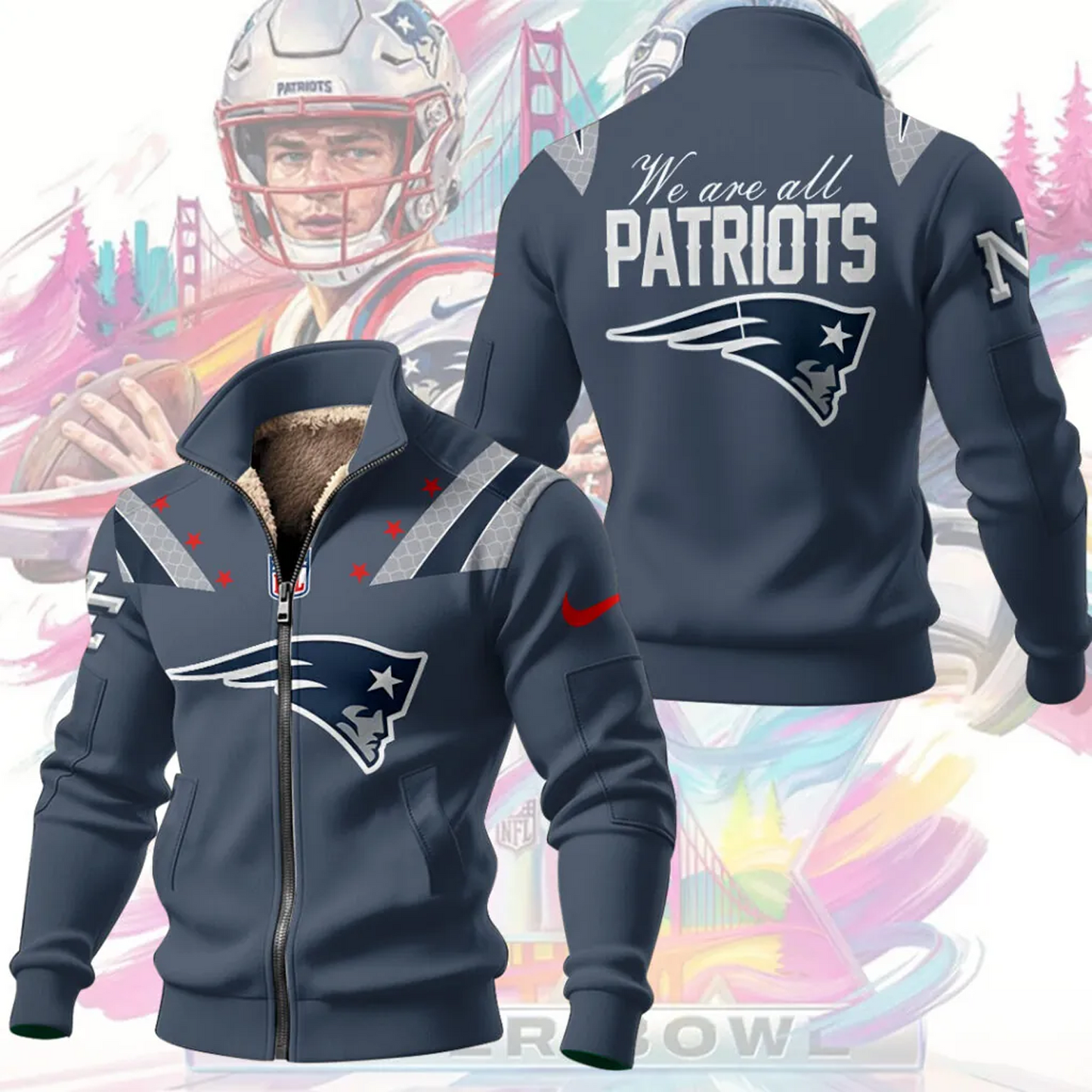 NE x NFL Thick Knit Fleece Jacket V1DatND DVT