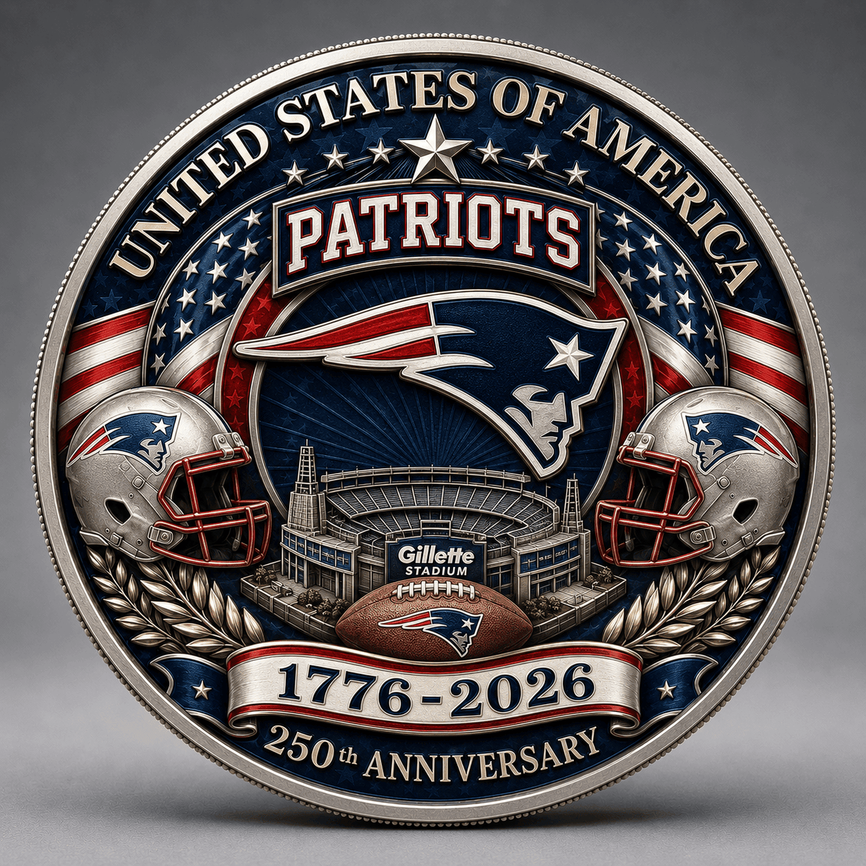 NEP Premium NFL 250 Years Of Freedom Commemorative Coin DDT 090626 NTL