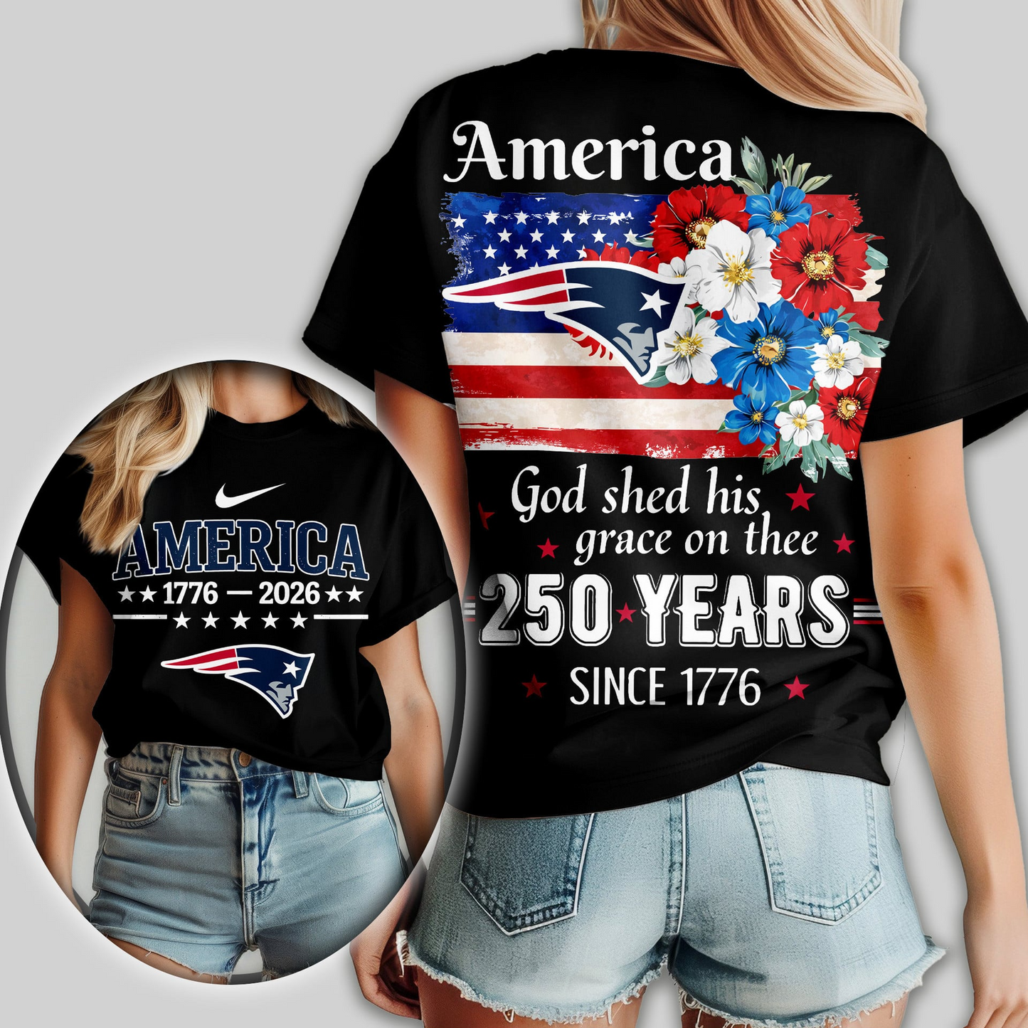 NEP Premium NFL America God Shed His Grace On Thee Women Shirt DDT  NTL