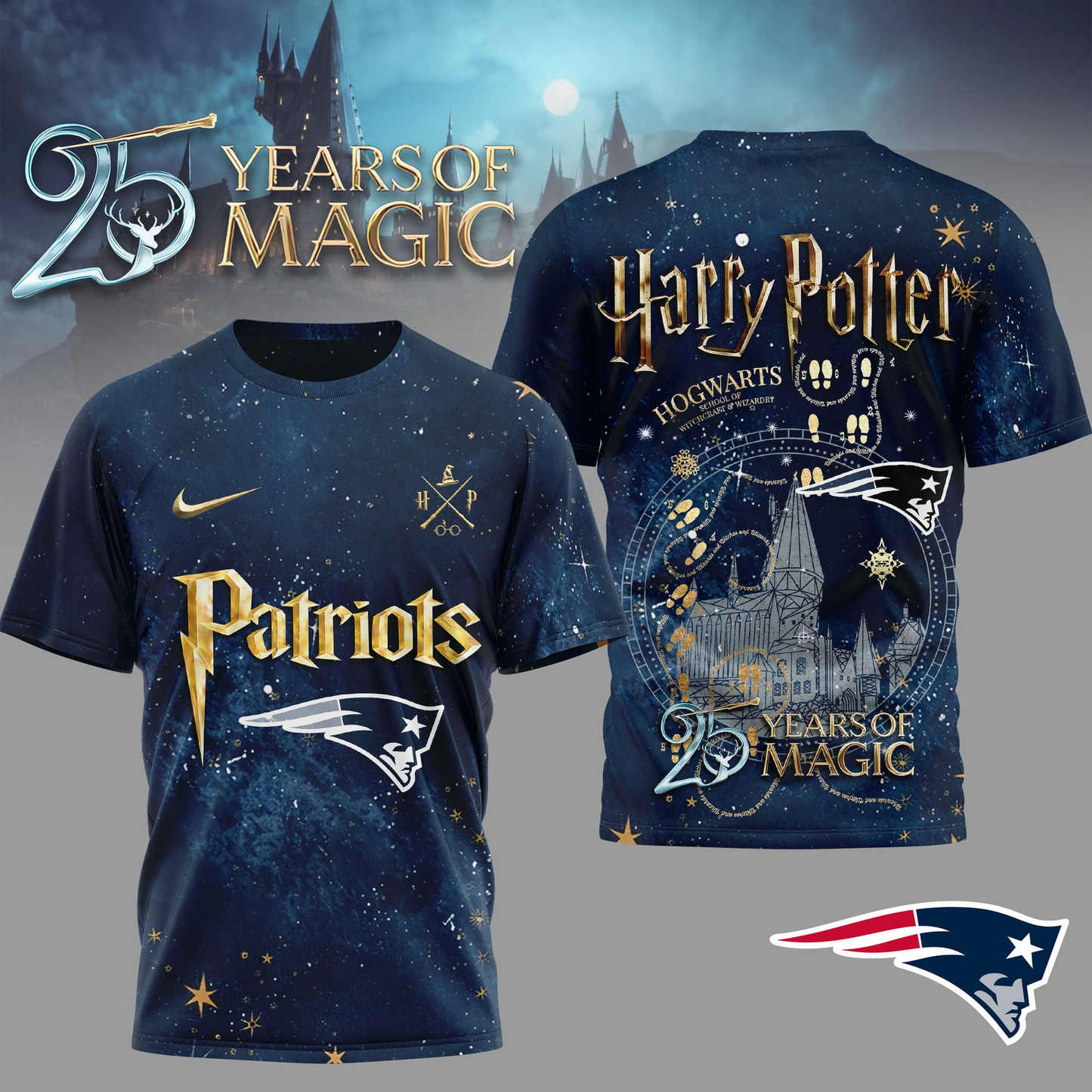 NEP Premium NFL Harry Potter 25 Years Of Magic 3D Shirt DDT CTND