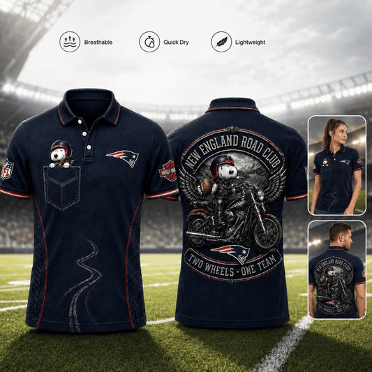 NEP Premium NFL Snoopy Biker Game Day Polo Shirt 100626