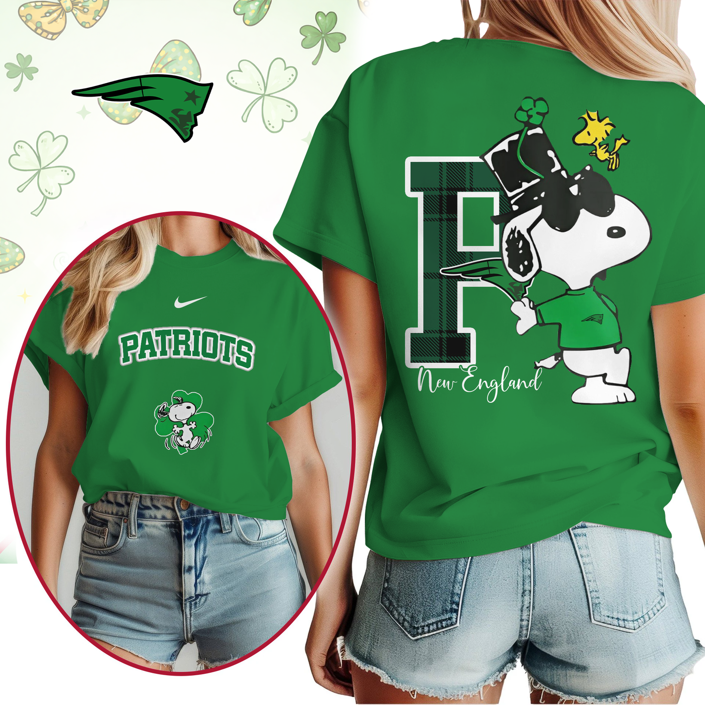 NEP Premium NFL Snoopy St. Patricks Day Shirt DDT NTL