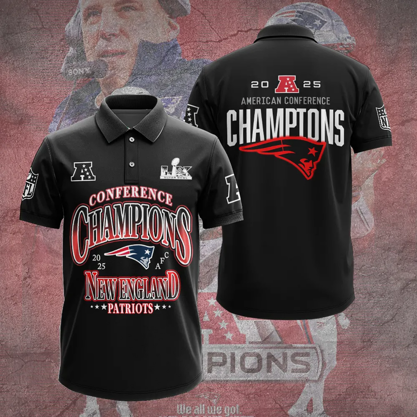 NEP x NFL 2025 AFC Champions 3D Aparael DATND TANTD