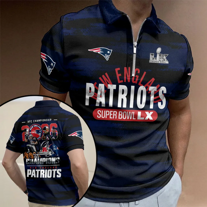 NEP x NFL 2025 AFC Champions Zip Polo Shirt DATND TANTD