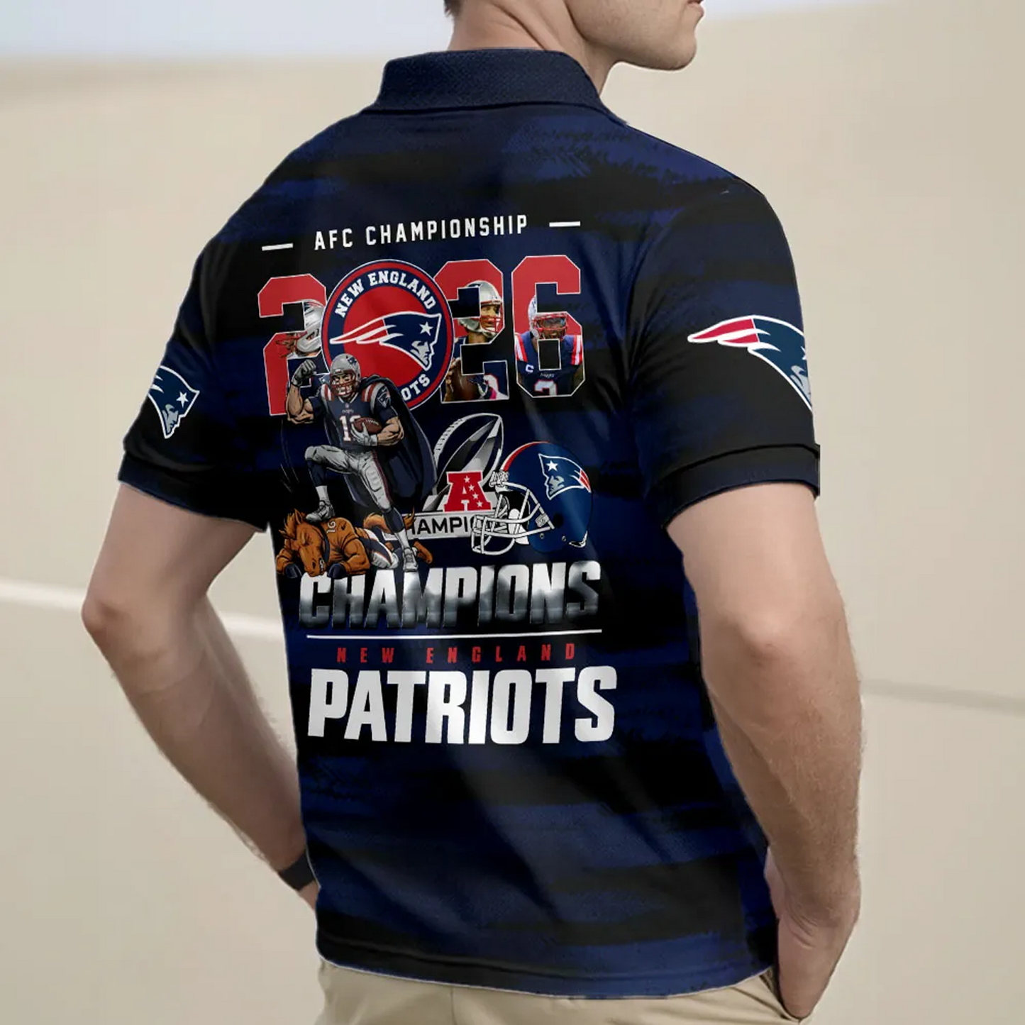NEP x NFL 2025 AFC Champions Zip Polo Shirt DATND TANTD