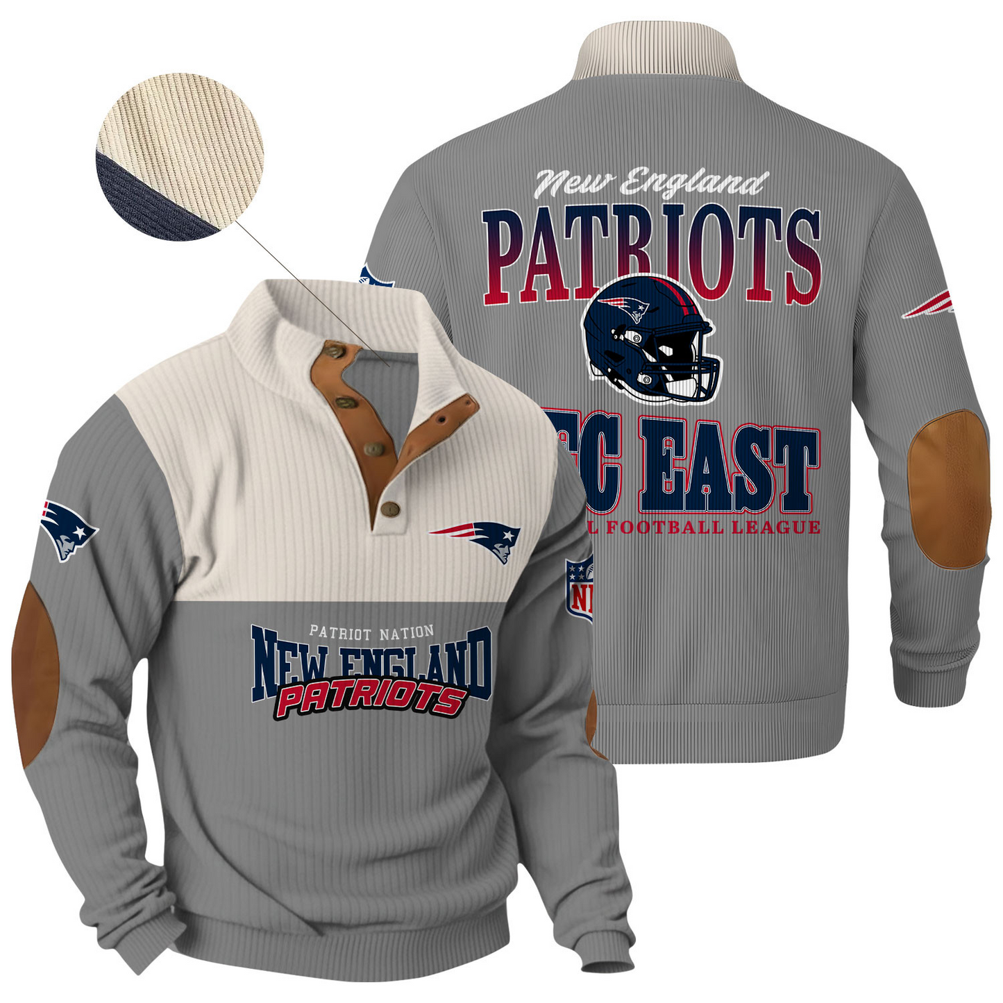 NEP x NFL Football Graphic And Arched Back Lettering Button Sweater V2 DATND TANTD