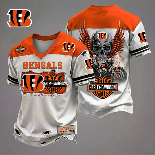 NFL CIN x Motorcycle Luxury Classic T-shirt DDT 080626 TTTZ
