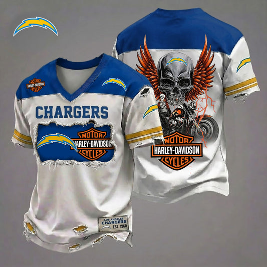 NFL LAC x Motorcycle Luxury Classic T-shirt DDT 080626 TTTZ