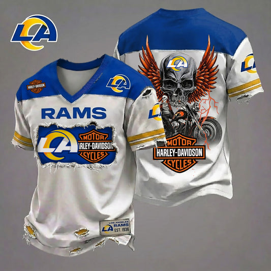 NFL LAR x Motorcycle Luxury Classic T-shirt DDT 080626 TTTZ