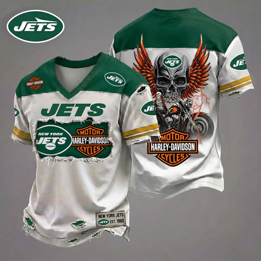 NFL NYJ x Motorcycle Luxury Classic T-shirt DDT 080626 TTTZ
