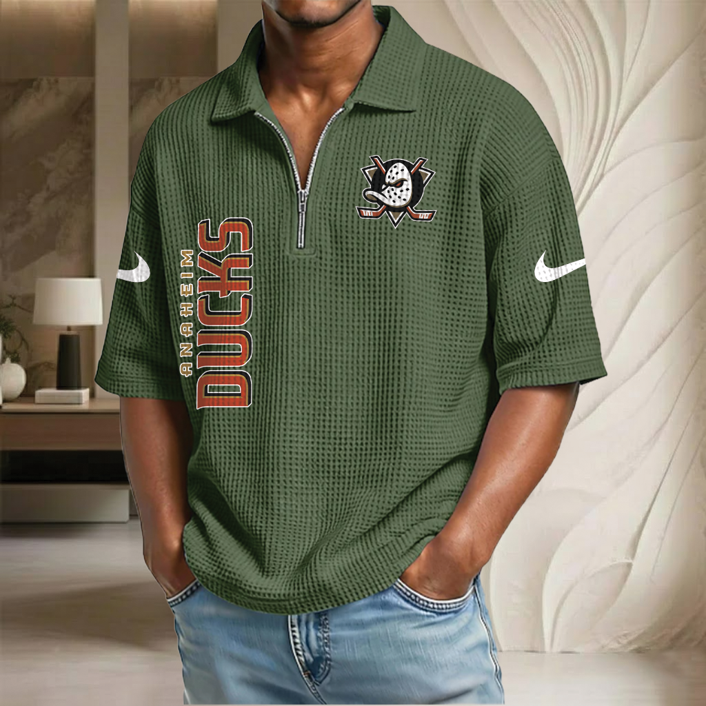 NHL x AD Waffle Half-Zip Polo Shirt HLP 070326 HLPHUONG