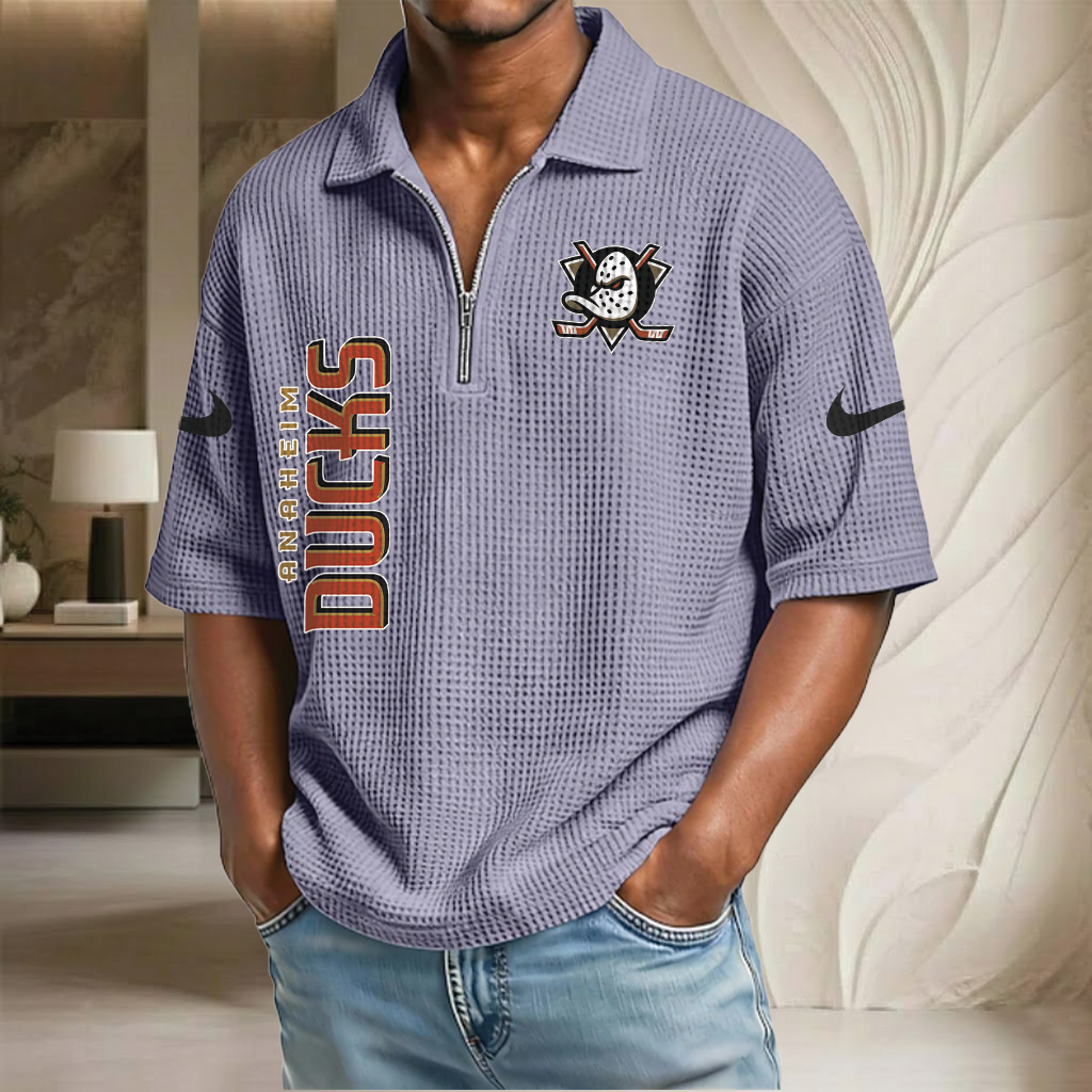NHL x AD Waffle Half-Zip Polo Shirt HLP 070326 HLPHUONG