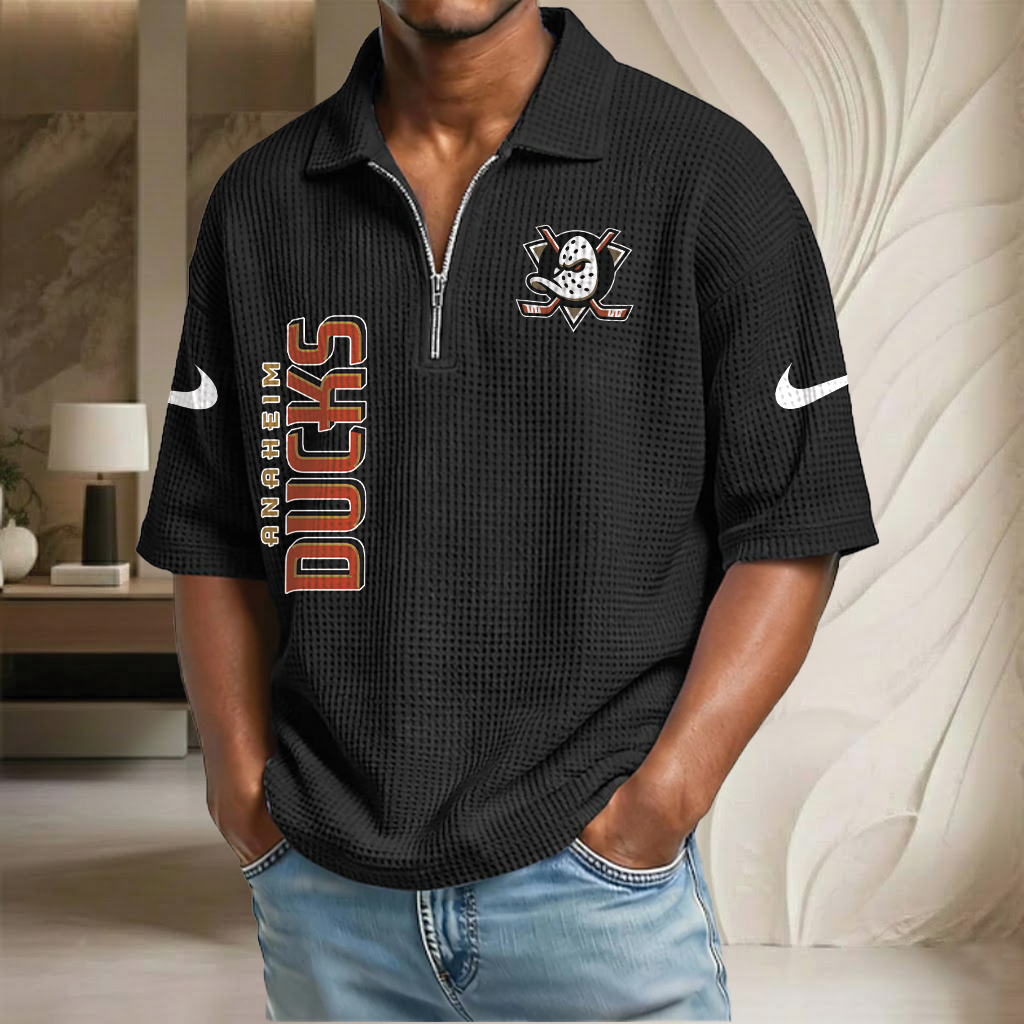 NHL x AD Waffle Half-Zip Polo Shirt HLP 070326 HLPHUONG