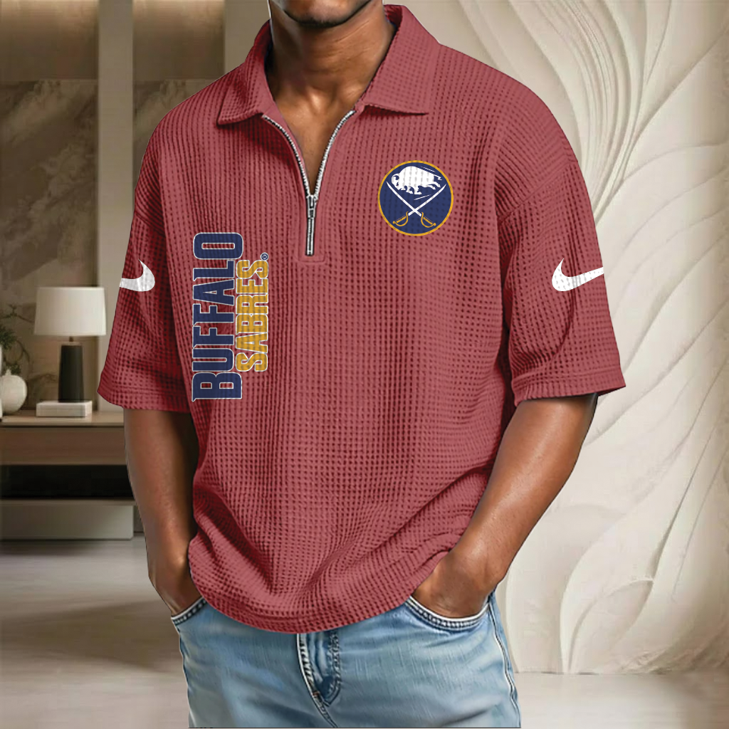 NHL x BS Waffle Half-Zip Polo Shirt HLP 070326 HLPHUONG