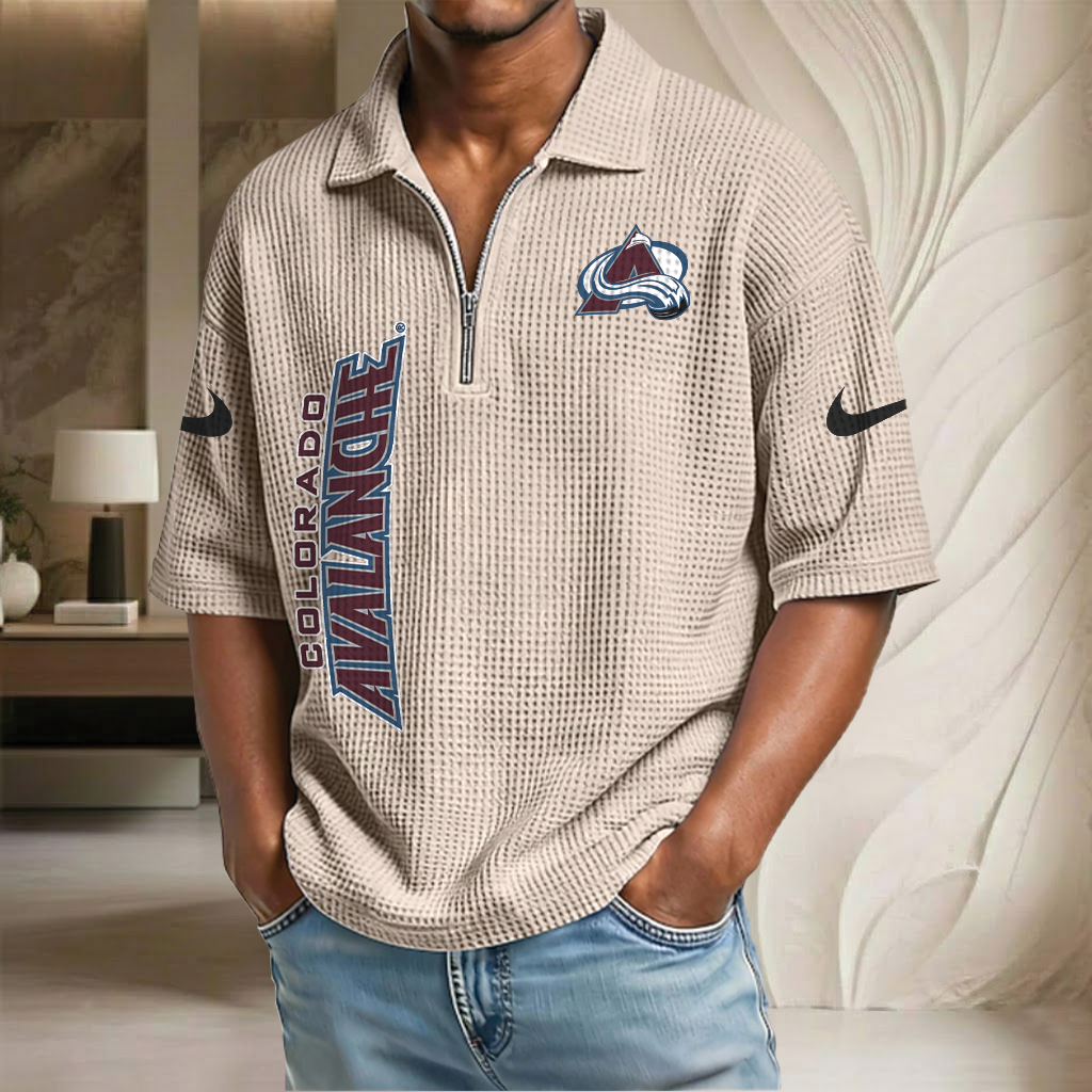 NHL x CA Waffle Half-Zip Polo Shirt HLP 070326 HLPHUONG