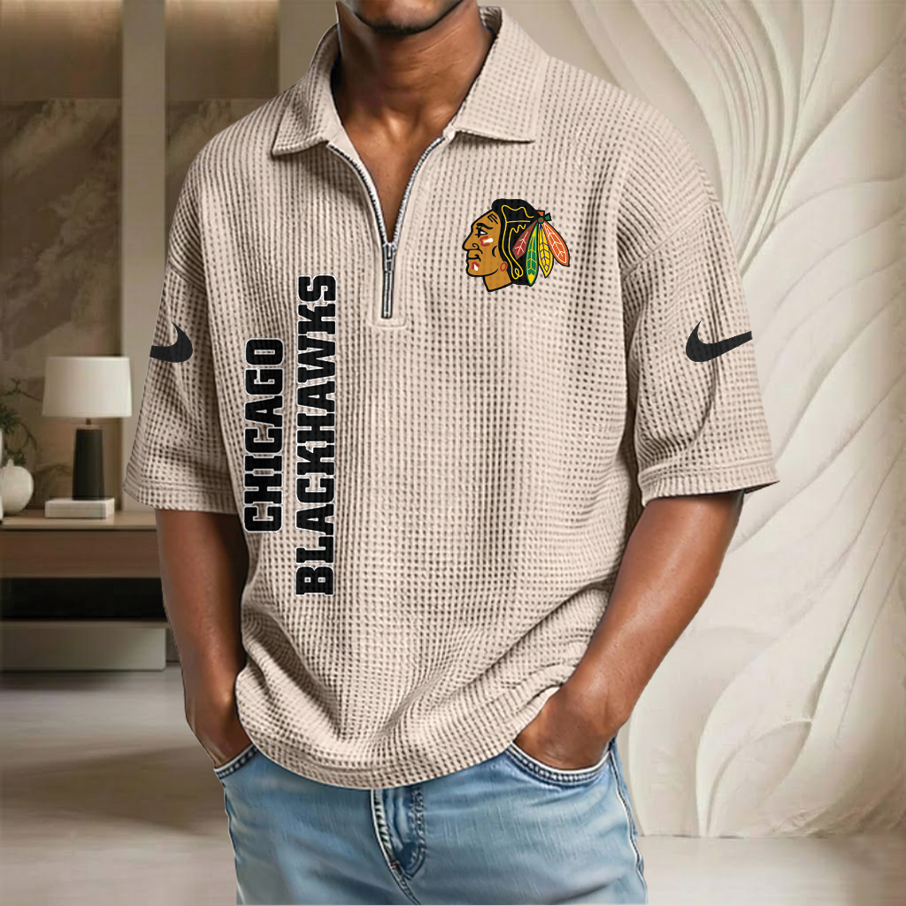 NHL x CB Waffle Half-Zip Polo Shirt HLP 070326 HLPHUONG