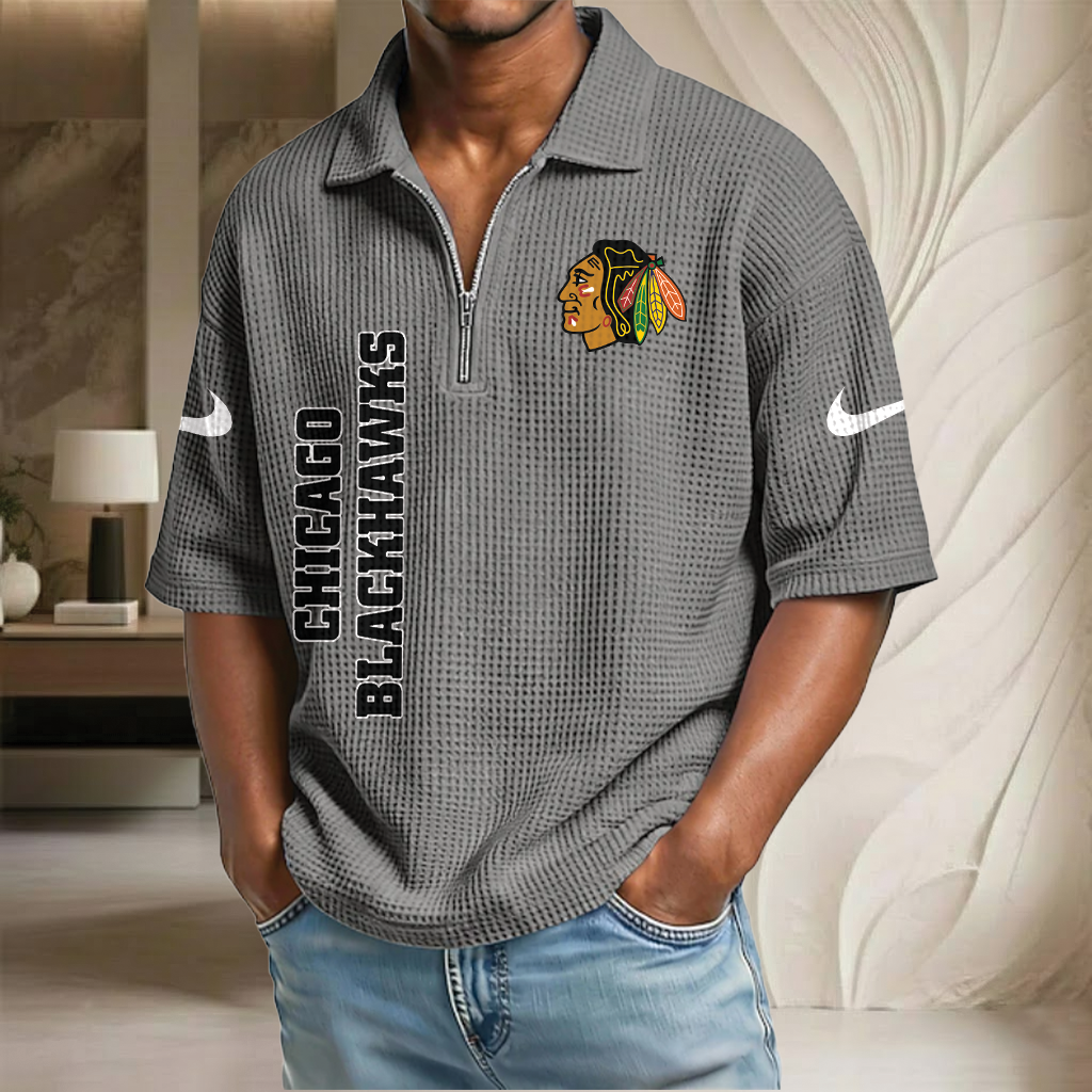 NHL x CB Waffle Half-Zip Polo Shirt HLP 070326 HLPHUONG