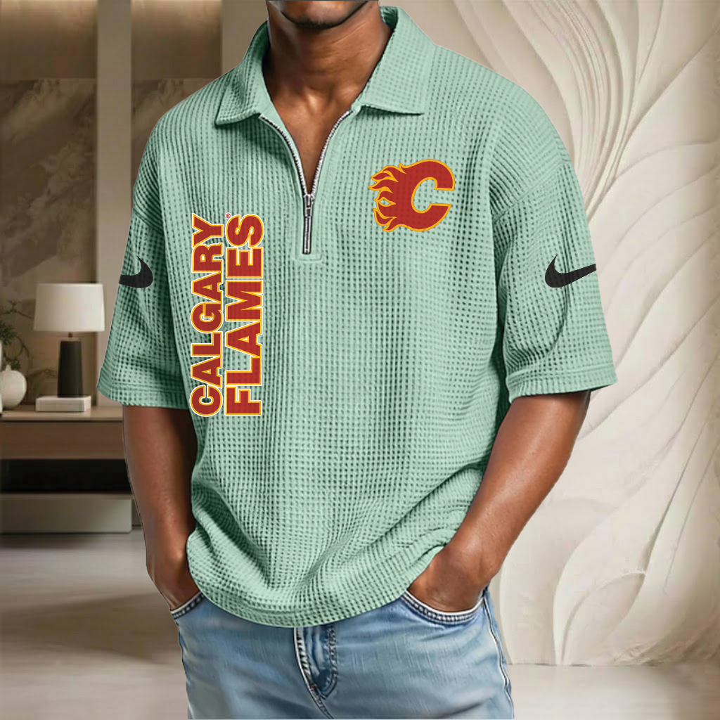 NHL x CF Waffle Half-Zip Polo Shirt HLP 070326 HLPHUONG