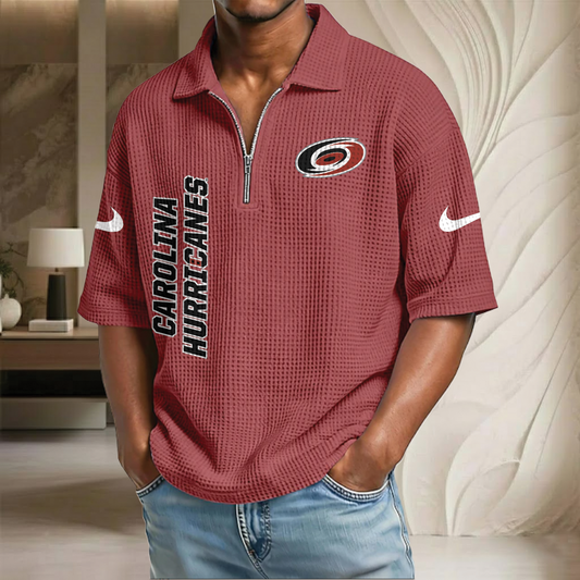 NHL x CH Waffle Half-Zip Polo Shirt HLP 070326 HLPHUONG