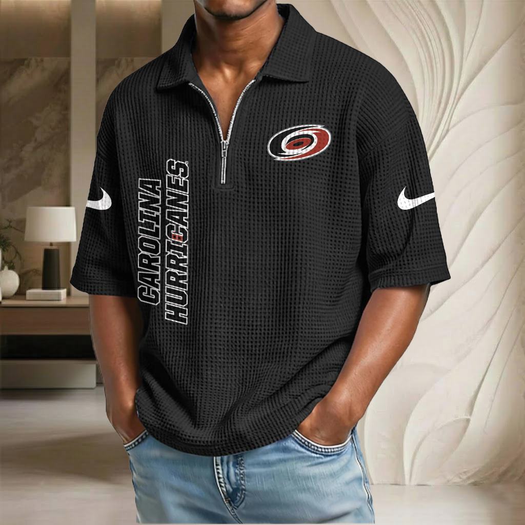 NHL x CH Waffle Half-Zip Polo Shirt HLP 070326 HLPHUONG