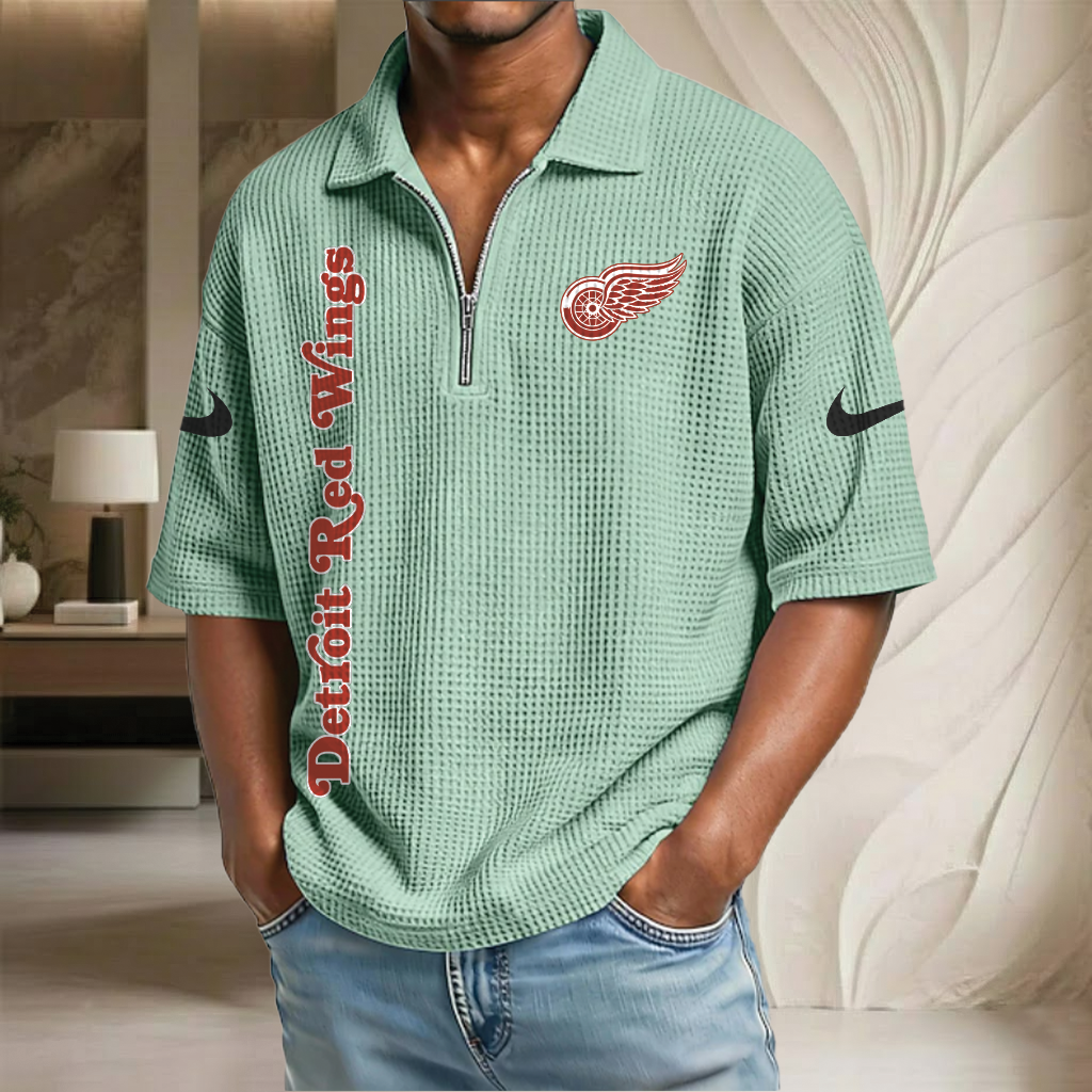 NHL x DRW Waffle Half-Zip Polo Shirt HLP 070326 HLPHUONG