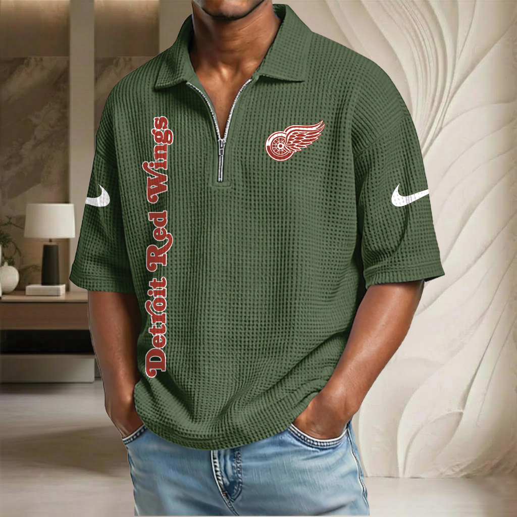 NHL x DRW Waffle Half-Zip Polo Shirt HLP 070326 HLPHUONG