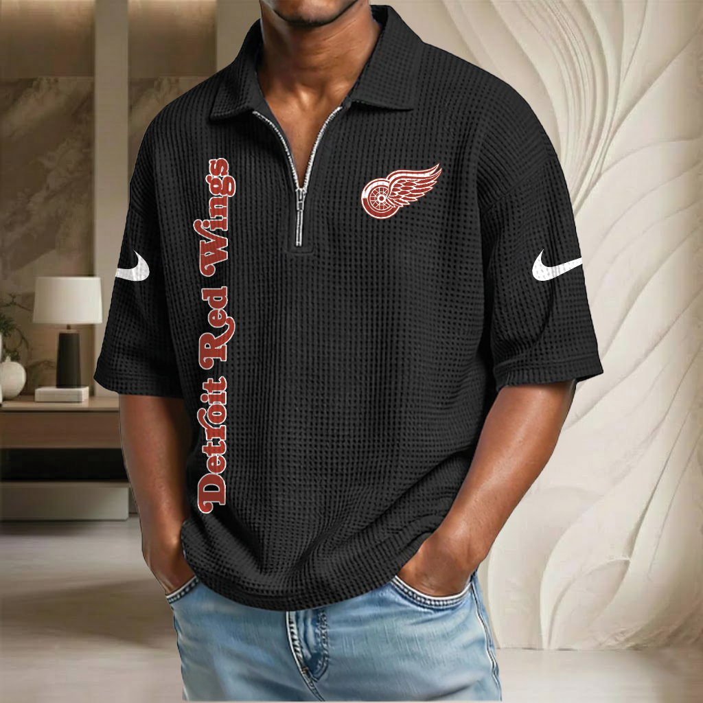 NHL x DRW Waffle Half-Zip Polo Shirt HLP 070326 HLPHUONG