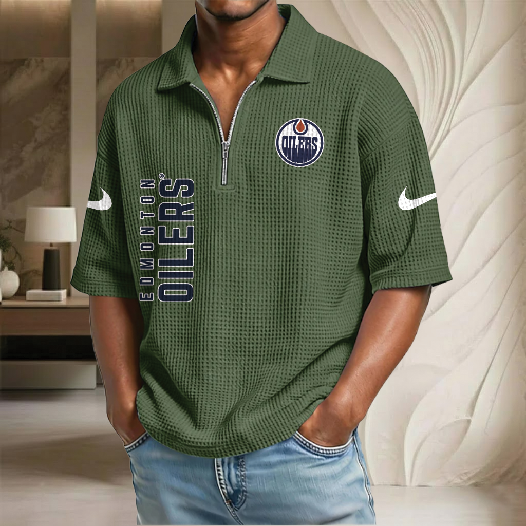 NHL x EO Waffle Half-Zip Polo Shirt HLP 070326 HLPHUONG