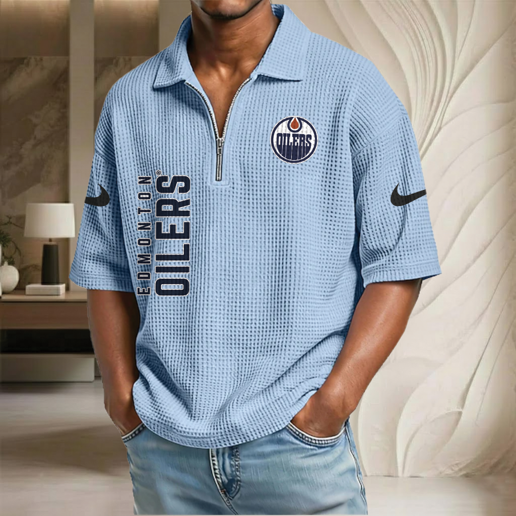 NHL x EO Waffle Half-Zip Polo Shirt HLP 070326 HLPHUONG