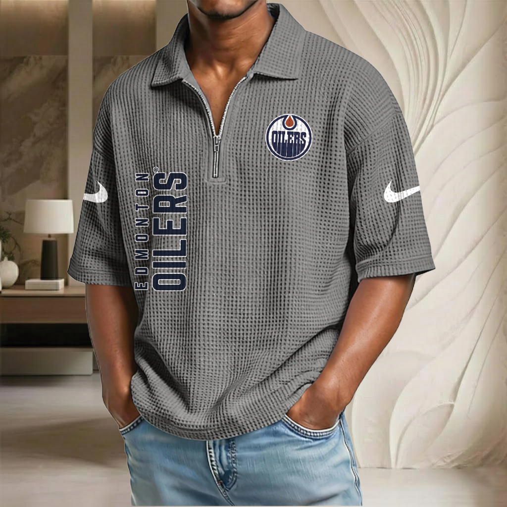 NHL x EO Waffle Half-Zip Polo Shirt HLP 070326 HLPHUONG