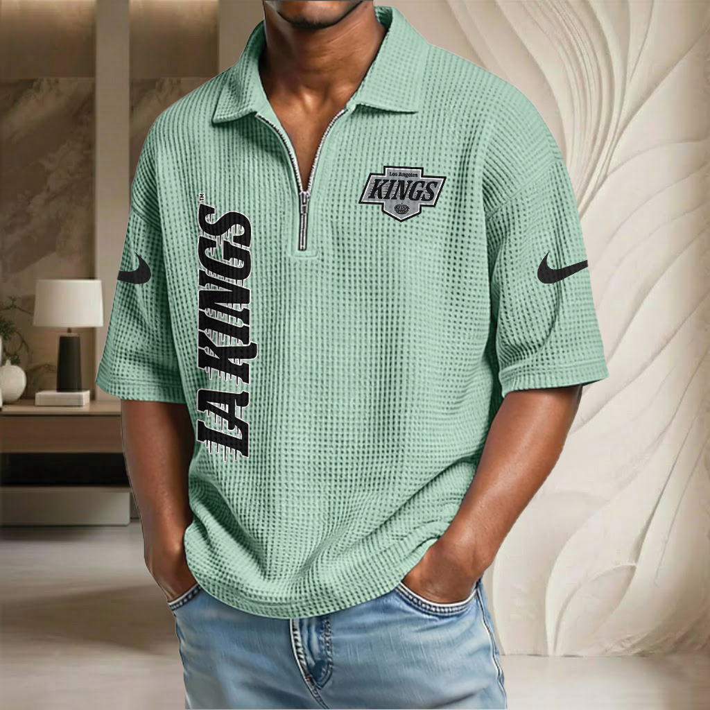 NHL x LAK Waffle Half-Zip Polo Shirt HLP 070326 HLPHUONG