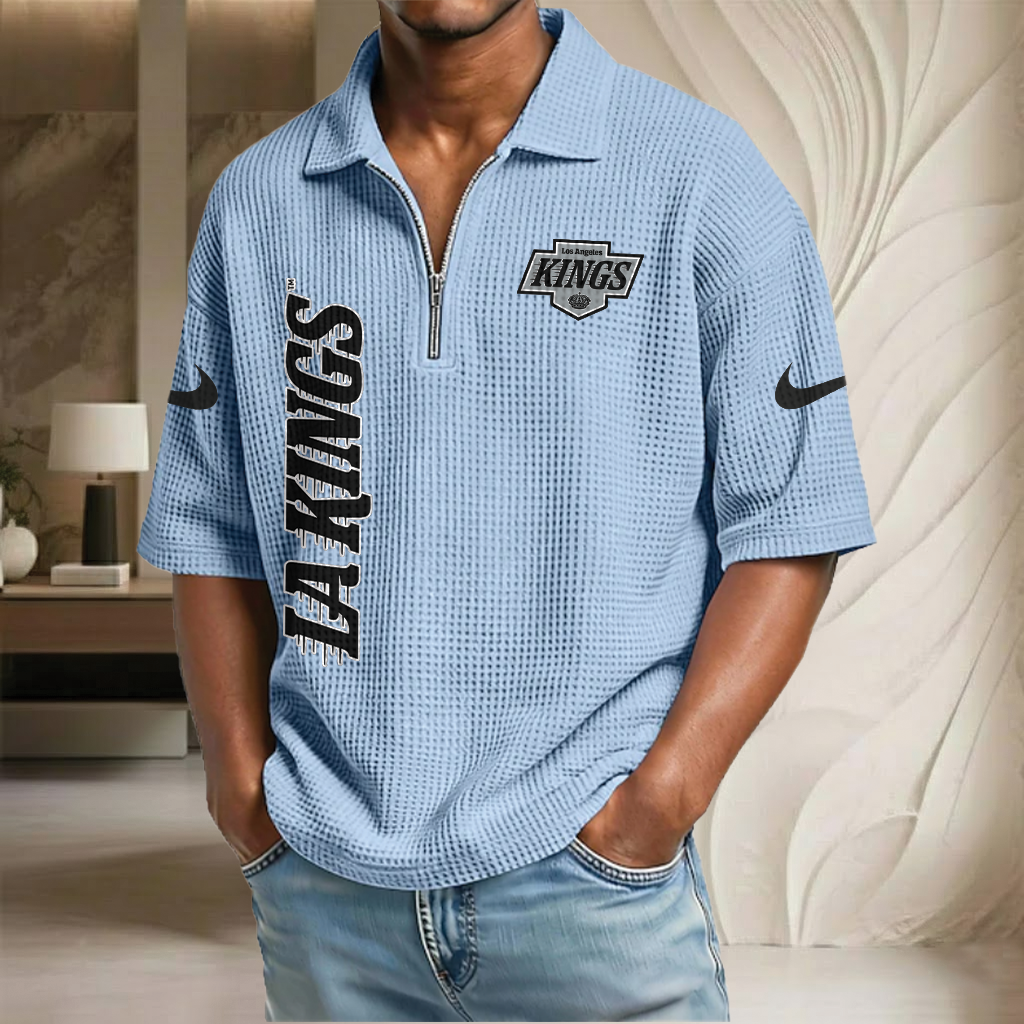 NHL x LAK Waffle Half-Zip Polo Shirt HLP 070326 HLPHUONG