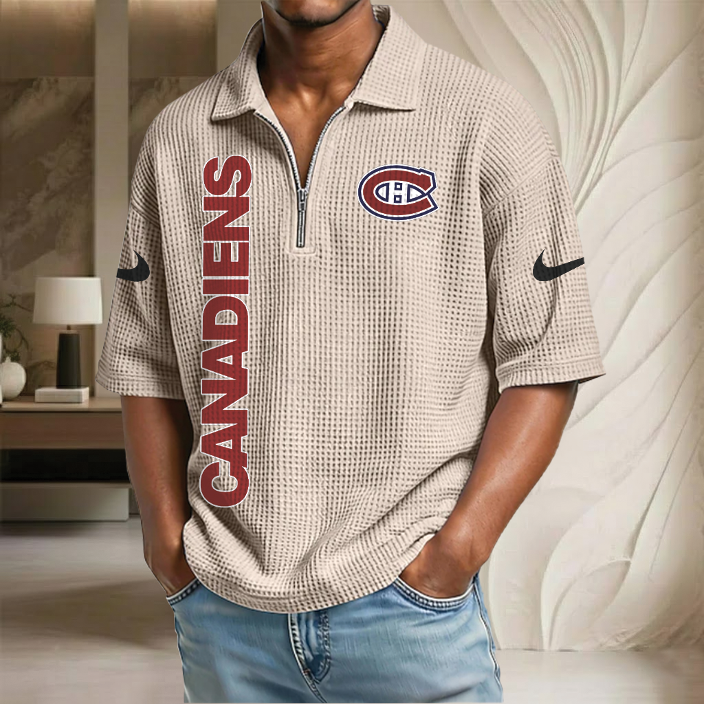 NHL x MC Waffle Half-Zip Polo Shirt HLP 070326 HLPHUONG