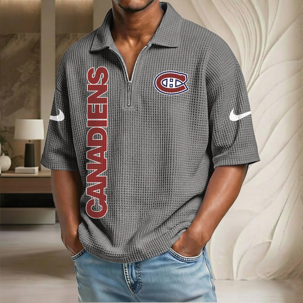 NHL x MC Waffle Half-Zip Polo Shirt HLP 070326 HLPHUONG