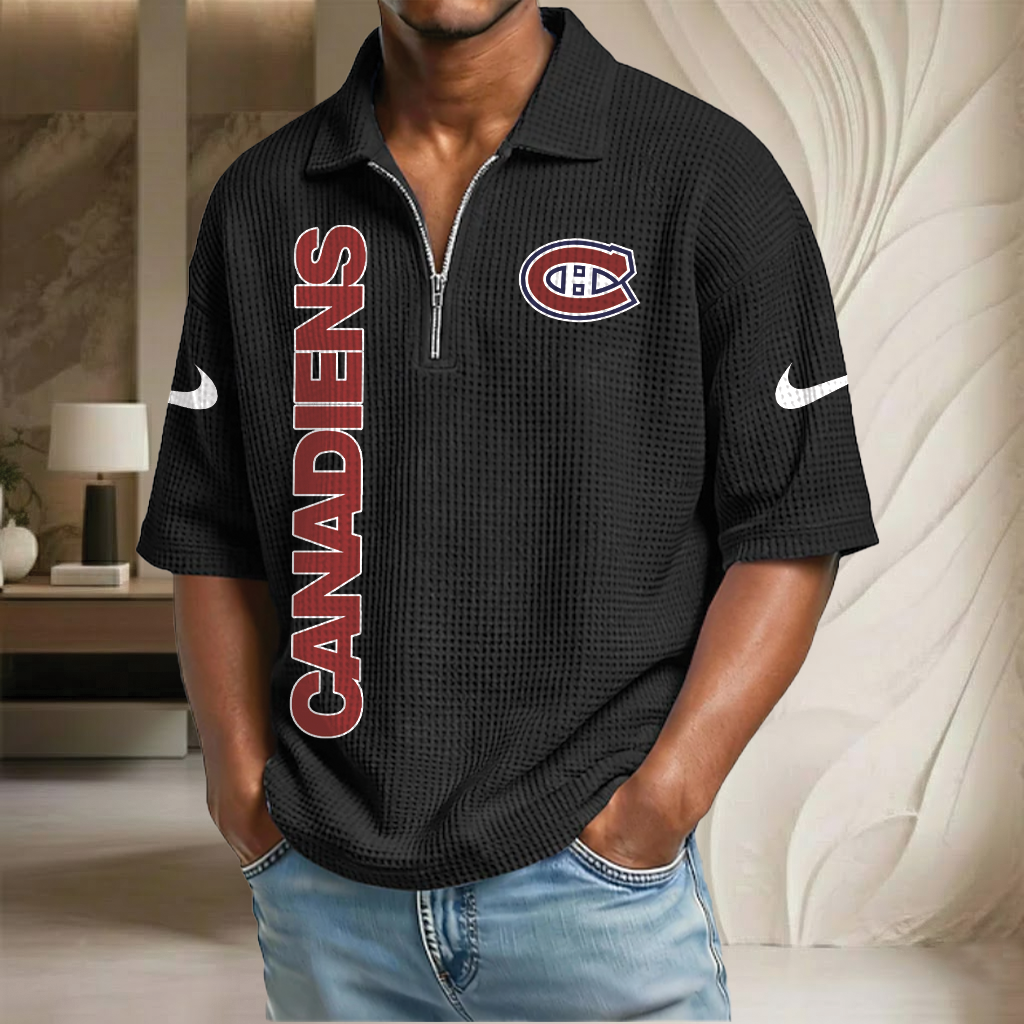 NHL x MC Waffle Half-Zip Polo Shirt HLP 070326 HLPHUONG