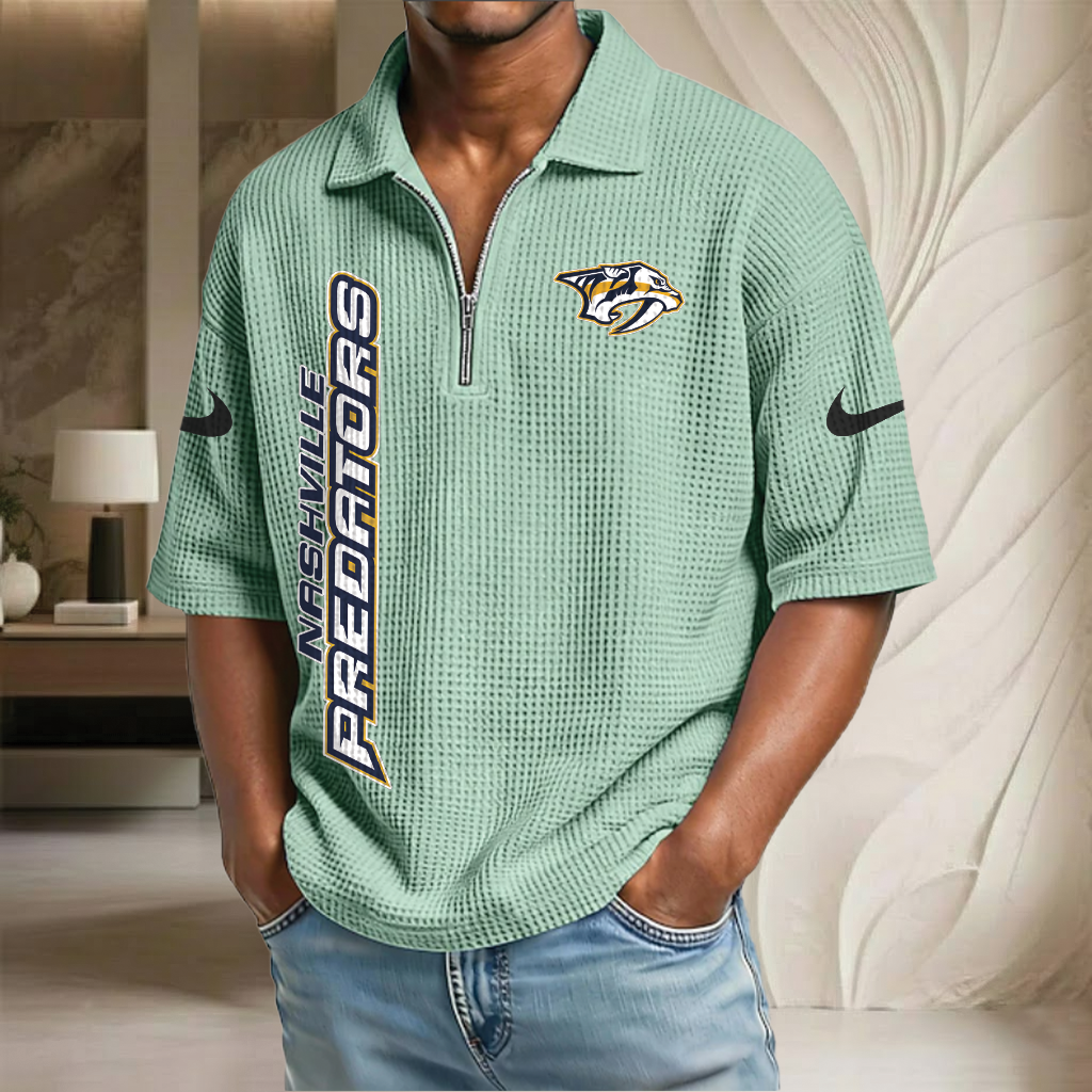 NHL x NP Waffle Half-Zip Polo Shirt HLP 070326 HLPHUONG